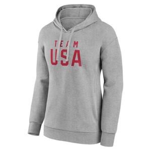 Team USA Gray 2024 Olympics Wordmark Pullover Hoodie Sz L
